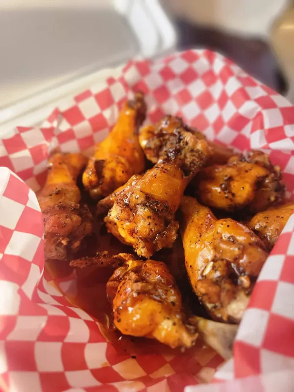 Sweet and spicy inferno chicken wings.